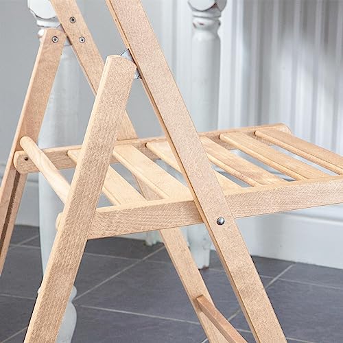 Harbour Housewares Beech Wood Folding Chair - Natural