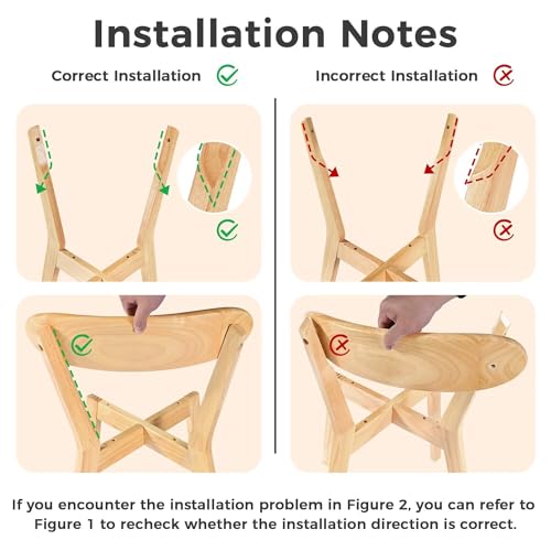 DELAVIN Soild Wood Dining Chairs Set of 2, Oak Wood Kitchen Chairs, Mid Century Modern Dining Room Chairs, Natural