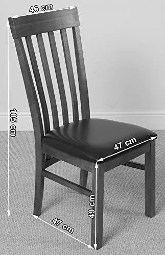 Oak Furniture King Harvard Solid Oak Dining Chairs for Dining Room or Kitchen | Wooden Dining Chairs with Braced Oak Legs