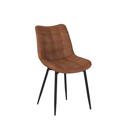 WOLTU Dining Chairs Set of 2 pcs Kitchen Counter Chairs Lounge Leisure Living Room Corner Chairs Light Brown Faux Leather Reception Chairs with Backrest and Padded Seat