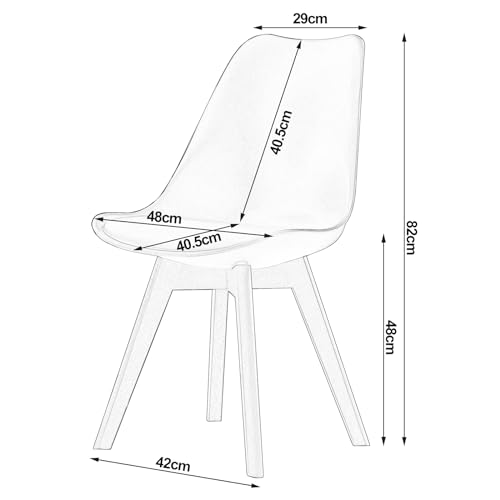 WOLTU Dining Chair Kitchen Chair Faux Leather and Solid Wood for Living Room/Home/Office, Lounge Chair Modern, Accent Chair with Backrest Grey BH29gr-1