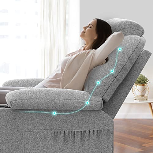 YONISEE Lift chairs recliners for elderly,Recliner Chair with Massage and Heat, Extended Footrest, Heavy Duty Motor Large Recliners for Living Room USB Port, Cup holders, 2 Side Pockets