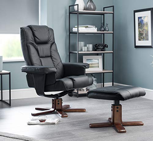 Julian Bowen Malmo Recliner and Footstool, Brown,Height: 105, Width: 83, Depth: 82cm