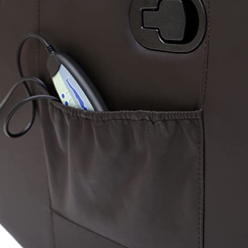 More4Homes CAESAR 10 IN 1 WINGED RECLINER CHAIR ROCKING MASSAGE SWIVEL HEATED GAMING BONDED LEATHER ARMCHAIR (Brown)