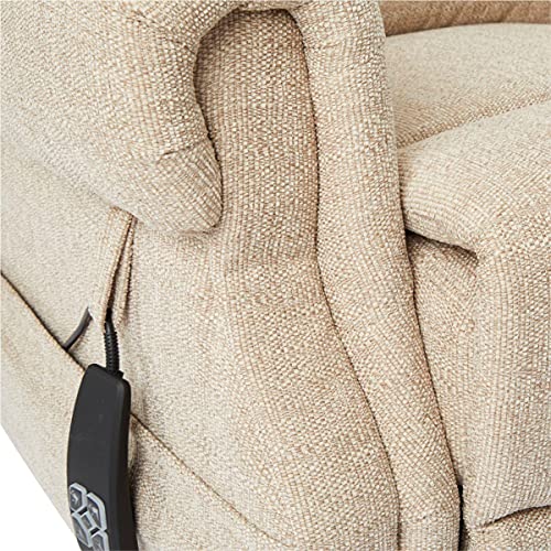 Salisbury Dual Motor Riser Recliner Arm Chair In Beige Fabric with Free 5 Year Warranty