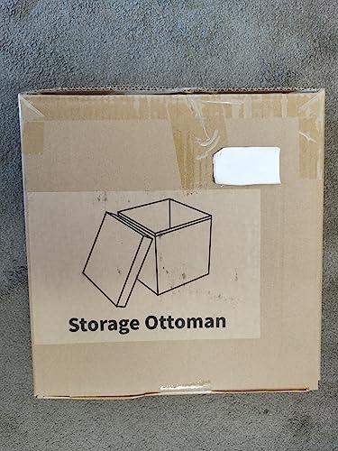 Oak & Tea Foldable Ottoman Storage Chair Folding Footstool with Lid Shoe Stool Bedroom Living Room Large Capacity Children'S Toys Storage Boxes Grey 30 * 30 * 30cm