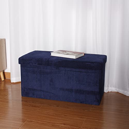 Large Ottoman Foldaway Storage Blanket Toy Box Bench Corduroy Pouffe Footstool Ottoman