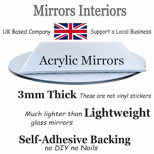 Round Wall Mounted Acrylic Mirror: Frameless, Easy to Stick, Strong, Lightweight