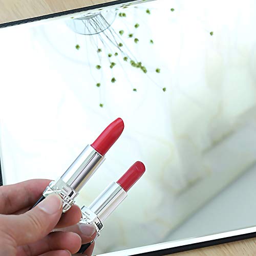 JTOOYS Mirror, Desktop Mirror, Creative Folding PU Makeup Mirror, Smart Portable Mirror, Desktop Folding Mirror with Stand, Simple Fashion Black Mirror 21.5x15.5cm