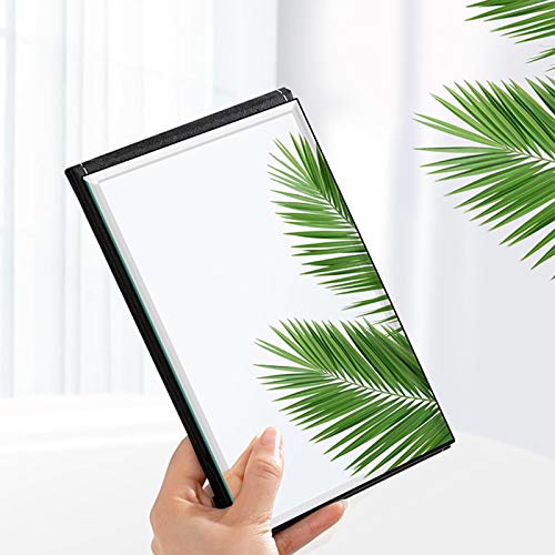 JTOOYS Mirror, Desktop Mirror, Creative Folding PU Makeup Mirror, Smart Portable Mirror, Desktop Folding Mirror with Stand, Simple Fashion Black Mirror 21.5x15.5cm