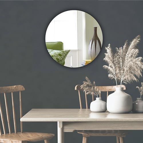 Round Wall Mounted Acrylic Mirror: Frameless, Easy to Stick, Strong, Lightweight