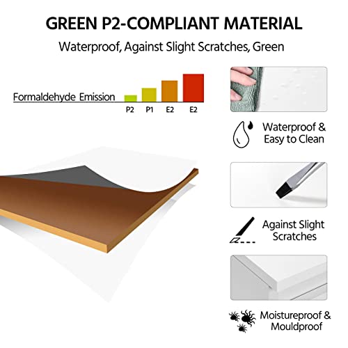 Yaheetech White Bedside/Side/End Tables with 3 Drawers Vertical Storage for Living Room Bedroom Nightstand Table 35 x 45 x 60.5 cm