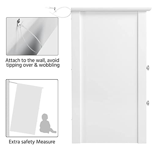 Yaheetech White Bedside Cabinet, Nightstand Bedside Table with 2 Drawers & Cupboard, Wood Side End Table Storage Unit for Bedroom Living Room Furniture, 35x40x61cm