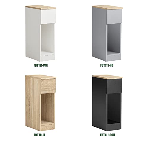 SoBuy FBT111-WN, Bedside Table Nightstand Side Table End Table Sofa Table Telephone Table Lamp Table with Drawer, White & Natural