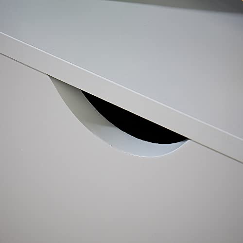 Home Source Grey 2 Drawer Bedside Cabinet Wooden Side Lamp Table Nightstand Scandi Legs, Small