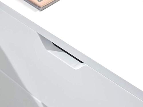 GFW Pair Of Nyborg Scandinavian Style 2 Drawer Bedside Cabinet With Pine Wooden Legs, White. 30D x 40W x 56H cm.