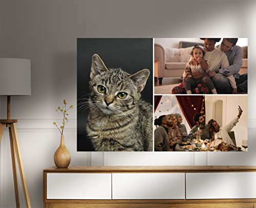 Artley Prints 3 Photos on Custom Canvas Wall Art Hanging Wall Decor Personalised Pictures Stretched and Framed Prints 30 x 20cm (12 x 8 inches) A4