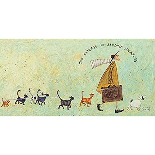 Sam Toft WDC91116 The Suitcase of Sardine Sandwiches Canvas Print, Multi Coloured, 30 x 60cm