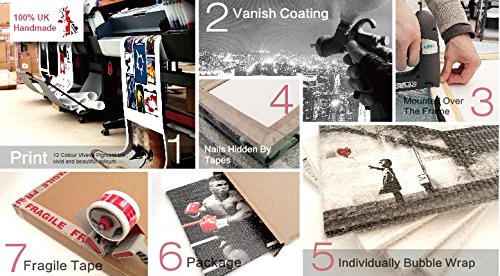 BANKSY Mario Cop Graffiti Stretched Canvas Wall Art Picture Print (76x51 cm)