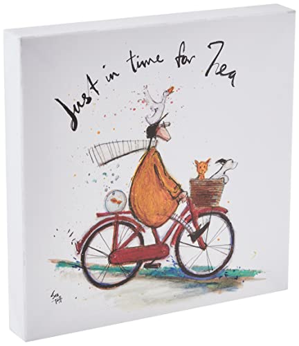 Sam Toft (Just in Time for tea Canvas Print 30 x 30 cm, Multi, 30 x 30 x 3, 8 cm