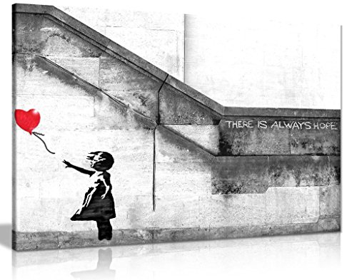Banksy Balloon Girl Graffiti Canvas Wall Art Picture Print (30X20)
