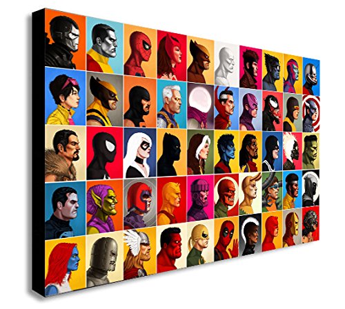 FAB MARVEL COMICS COLLAGE HEAD SHOT CANVAS WALL ART PRINT VARIOUS SIZES (A1 32x24)