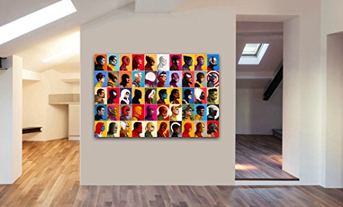 FAB MARVEL COMICS COLLAGE HEAD SHOT CANVAS WALL ART PRINT VARIOUS SIZES (A1 32x24)