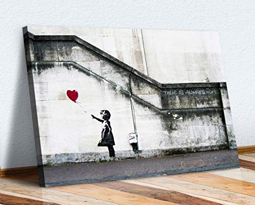 CANVAS WALL ART BANKSY BALLOON GIRL GRAFFITI 30MM DEEP FRAMED PRINT XL OPTIONS (24in x 16in / 60cm x 40cm)