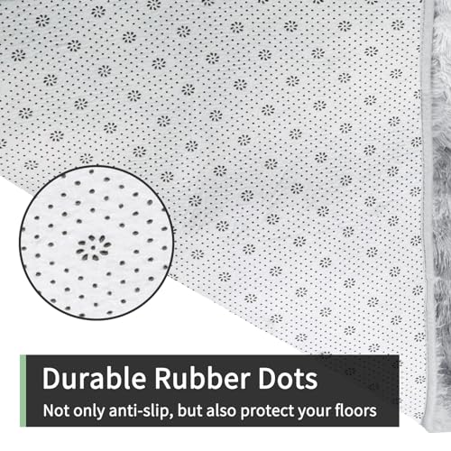 Sour Lemon Rugs Living Room 200x300cm, Grey Area Rugs for Bedroom, Washable Anti Slip Extra Large Shaggy Soft Rug Fluffy Modern Floor Carpets Mat Beside Rugs for Kids Living Room