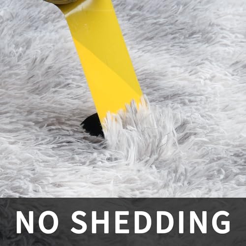 Sour Lemon Rugs Living Room 200x300cm, Grey Area Rugs for Bedroom, Washable Anti Slip Extra Large Shaggy Soft Rug Fluffy Modern Floor Carpets Mat Beside Rugs for Kids Living Room