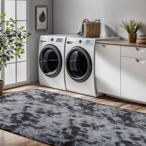 Uryedo Homeware Rugs Living Room Large Soft Touch Rug Area Rugs for Bedroom Anti Slip Modern Super Soft Thick Pile Fluffy Shaggy Rug Non Shedding(80x160 cm)-Dark Grey