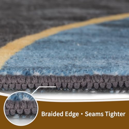 Sour Lemon Rugs Living Room Large 160x230 - Machine Washable Rug - Area Rugs for Bedroom - Large Boho Rug Vintage Rugs Anti Slip Fluffy Carpet for Living Room, Bedroom