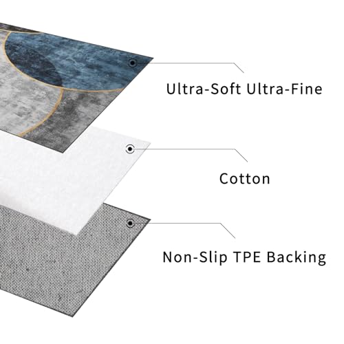 Sour Lemon Rugs Living Room Large 160x230 - Machine Washable Rug - Area Rugs for Bedroom - Large Boho Rug Vintage Rugs Anti Slip Fluffy Carpet for Living Room, Bedroom