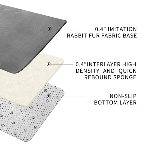 Sour Lemon Soft Rugs Living Room, Faux Rabbit Fur Rug Grey Area Rugs for Bedroom Rug, Luxury Anti Slip Rug Large Smooth Floor Carpet Short Pile Area Rug for Living Room, Bedroom, Kids Room 200X300CM