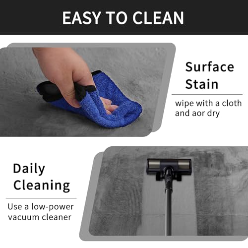 Sour Lemon Soft Rugs Living Room, Faux Rabbit Fur Rug Grey Area Rugs for Bedroom Rug, Luxury Anti Slip Rug Large Smooth Floor Carpet Short Pile Area Rug for Living Room, Bedroom, Kids Room 200X300CM