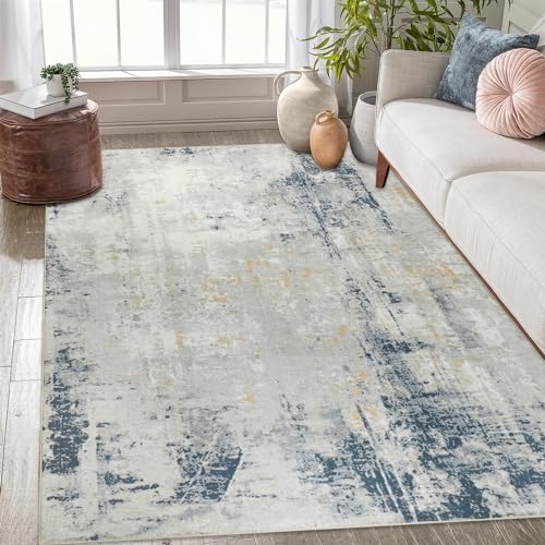 Famibay Rugs Living Room 120x170cm Soft Fluffy Area Rugs Large Modern Rugs Bedroom Washable Short Pile Carpet Rug for Living Room Bedroom Dining Room