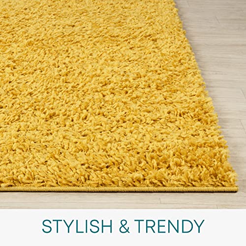 Surya Home Shaggy Rug - Modern Area Rugs Living Room, Dining Room, Soft Shaggy Rugs for Bedroom - Abstract Fluffy Rug, Easy Care Plush Pile - Large Rug 120x170 cm, Yellow Rug
