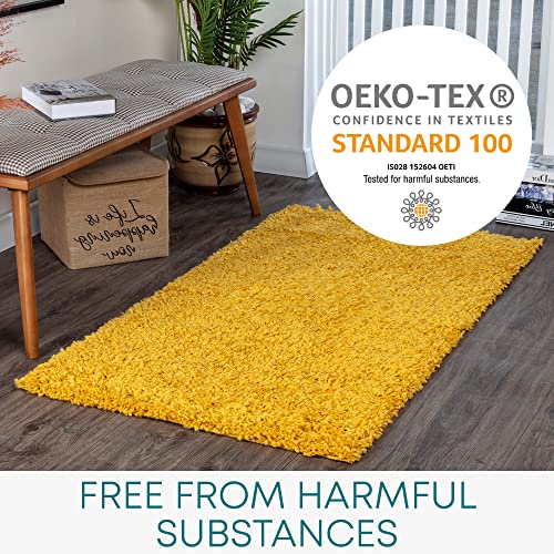 Surya Home Shaggy Rug - Modern Area Rugs Living Room, Dining Room, Soft Shaggy Rugs for Bedroom - Abstract Fluffy Rug, Easy Care Plush Pile - Large Rug 120x170 cm, Yellow Rug