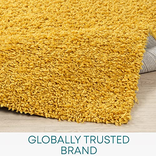 Surya Home Shaggy Rug - Modern Area Rugs Living Room, Dining Room, Soft Shaggy Rugs for Bedroom - Abstract Fluffy Rug, Easy Care Plush Pile - Large Rug 120x170 cm, Yellow Rug
