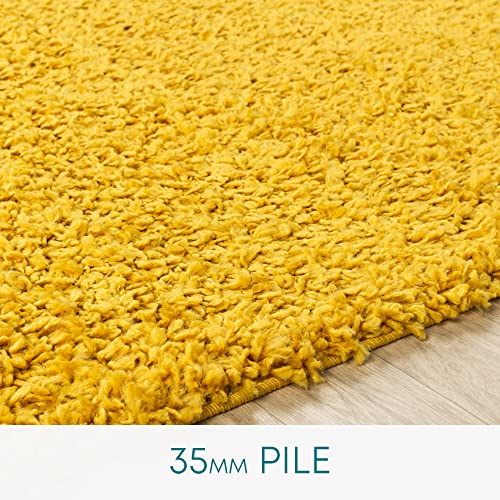 Surya Home Shaggy Rug - Modern Area Rugs Living Room, Dining Room, Soft Shaggy Rugs for Bedroom - Abstract Fluffy Rug, Easy Care Plush Pile - Large Rug 120x170 cm, Yellow Rug