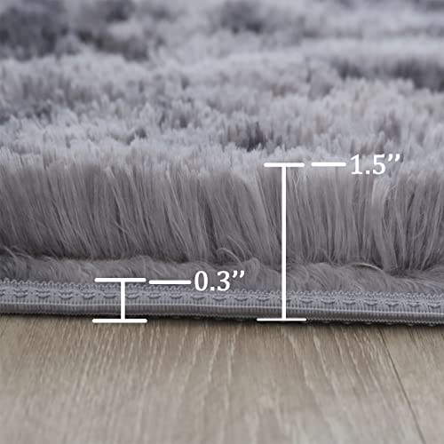 lekeplus Rugs Living Room Large Rugs Bedroom Anti Skid Rug Shaggy Soft Rug for Living Room Bedroom Play Area Kids Room Luxury Decorative(Dark grey, 120x160cm)