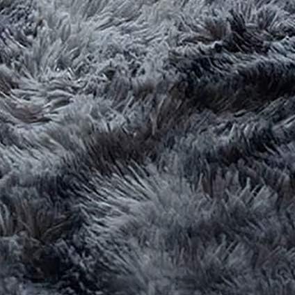 JURLEA Area Rug Modern Fluffy Shaggy Rugs for Living Room, Soft Non-Slip Carpet for Bedrooms, Boys Room, Girls Room, Play Room Modern Home Decor (Black Grey, 120 x 160 cm)