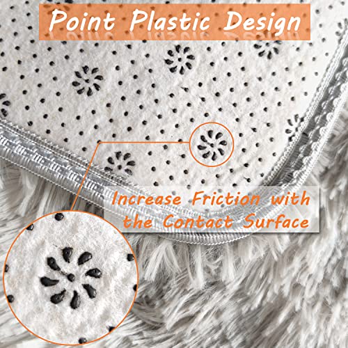 Gsogcax Super Soft Fluffy Area Rug Bedroom Living Room Shaggy Anti-Skid Comfortable Large Rugs Indoor Modern Home Decor Floor Carpet - Dark Grey 120x160 (Tie-dye)