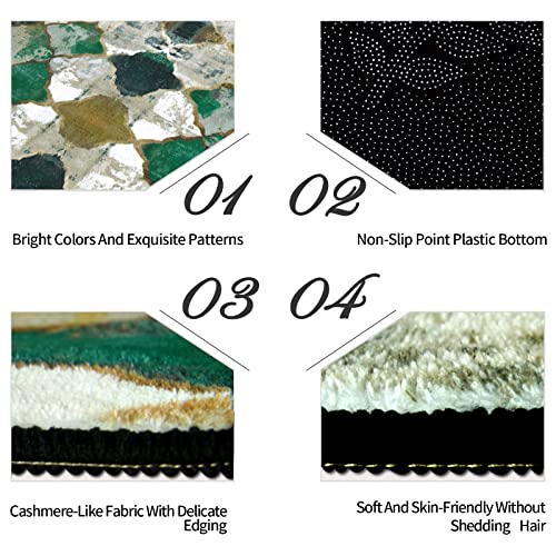 Rururug Large Rug 200x300 cm Vintage Classic Design Multicoloured Emerald Mustard Yellow Pattern for Living Room Bedroom Soft Touch Easy to Clean