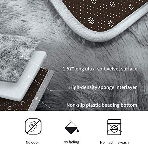 Calore Fluffy Area Rugs，Living Room Rugs Shaggy Area Rugs Bedroom Carpet Rugs living room Large Rug Soft Kids Room Rugs Comfortable Floor Mat for Home Decor (Grey White, 120 x 160 cm)