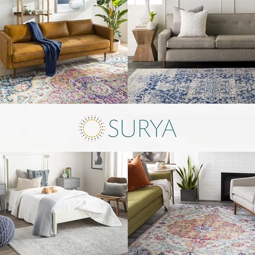 Surya Nairobi Geometric Rug - Scandi Area Rugs Living Room, Dining, Kitchen - Neutral, Aztec Abstract Rugs - Boho Rug Style, Easy Care Pile - Large Rug 130x170cm Black and Cream Rug