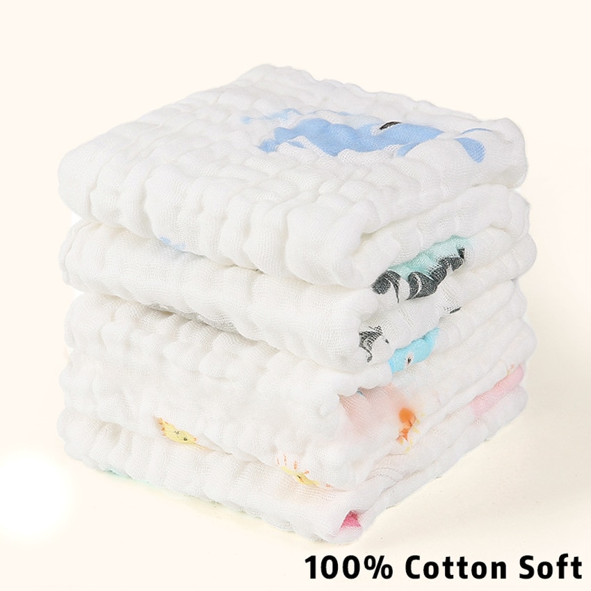 5-Pack 100% Cotton Baby Towels - Multi-Use