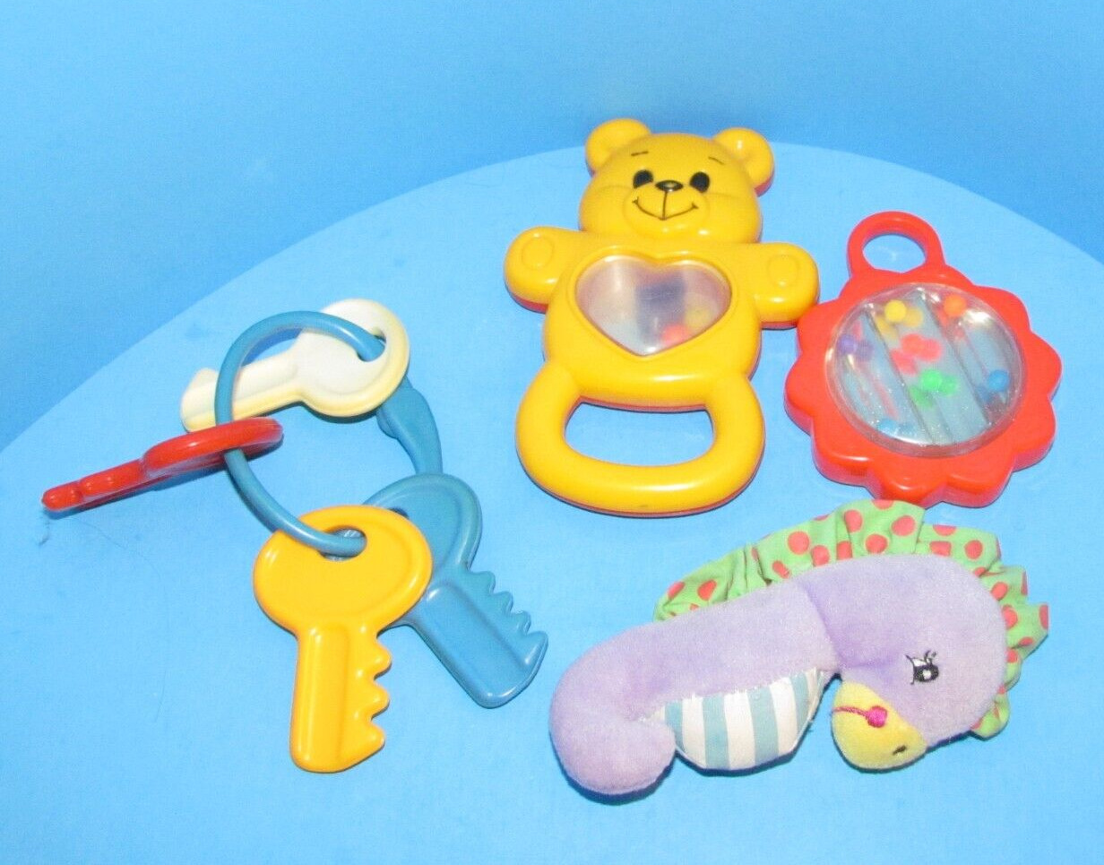 Mixed Baby Toy Lot: Rattles, Teethers, Shakers & Plush