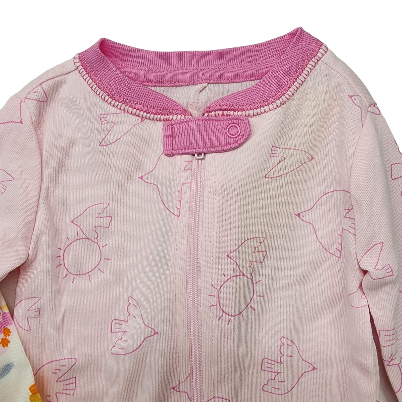 Pink Floral Baby Footless Pajamas - 2 Pack