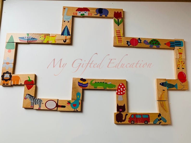 Wooden Domino Puzzle - Balance Stacking Toy